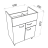 тумбочка напольная Lavita Basic Barato 60, white (5900378314455)
