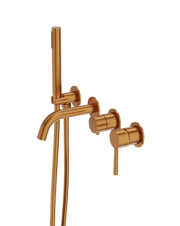 смеситель для ванны Lavita Orion на 4 отверстия, скрытого монтажа, brushed copper (5900378357179)
