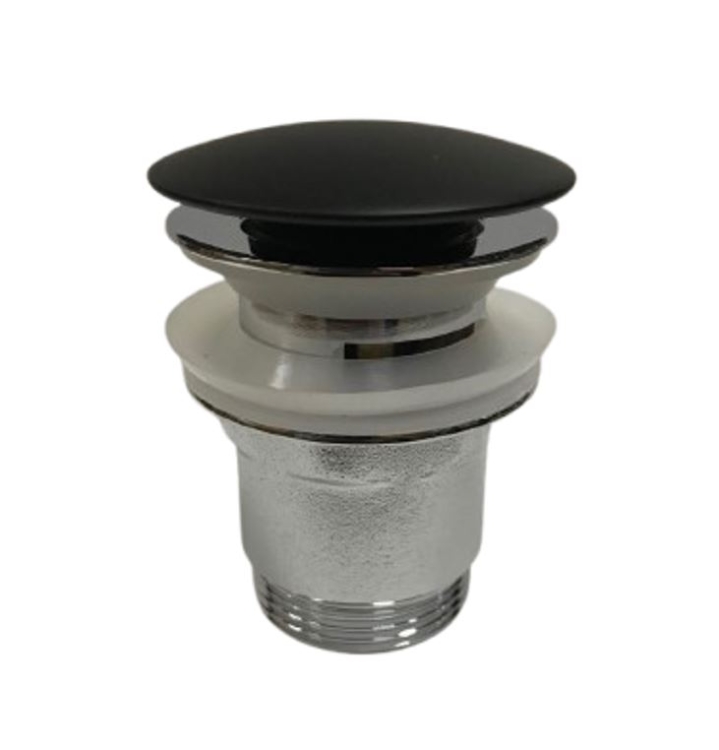 донный клапан Lavita Orion click-clack с переливом, черный матовый (5900378346098)