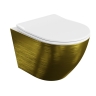 унитаз Lavita Sofi slim brushed gold подвесной, сиденье дюропласт, без ободка (5900378331858)