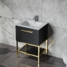 тумбочка с умывальником Lavita Boston 60 напольная, black mat (5900378345558)