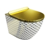 унитаз Lavita Sofi slim checked gold подвесной, сиденье дюропласт, без ободка (5900378326519)