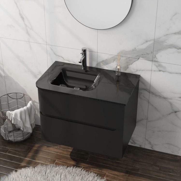 тумбочка с умывальником Lavita Atlanta 80 black (5900378339786)
