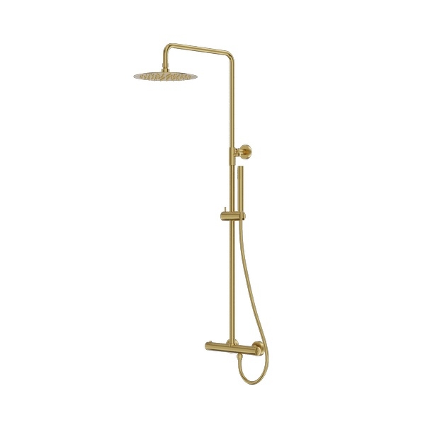 душова система Lavita Orion з термостатом, brushed gold (5900378341659)